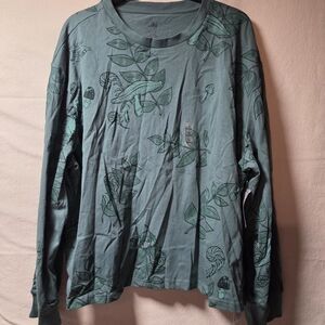 Disney Green Botanical Print Women's Sweatshirt